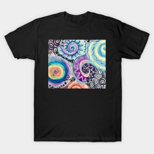 Abstract Rainbow Spirals T-Shirt